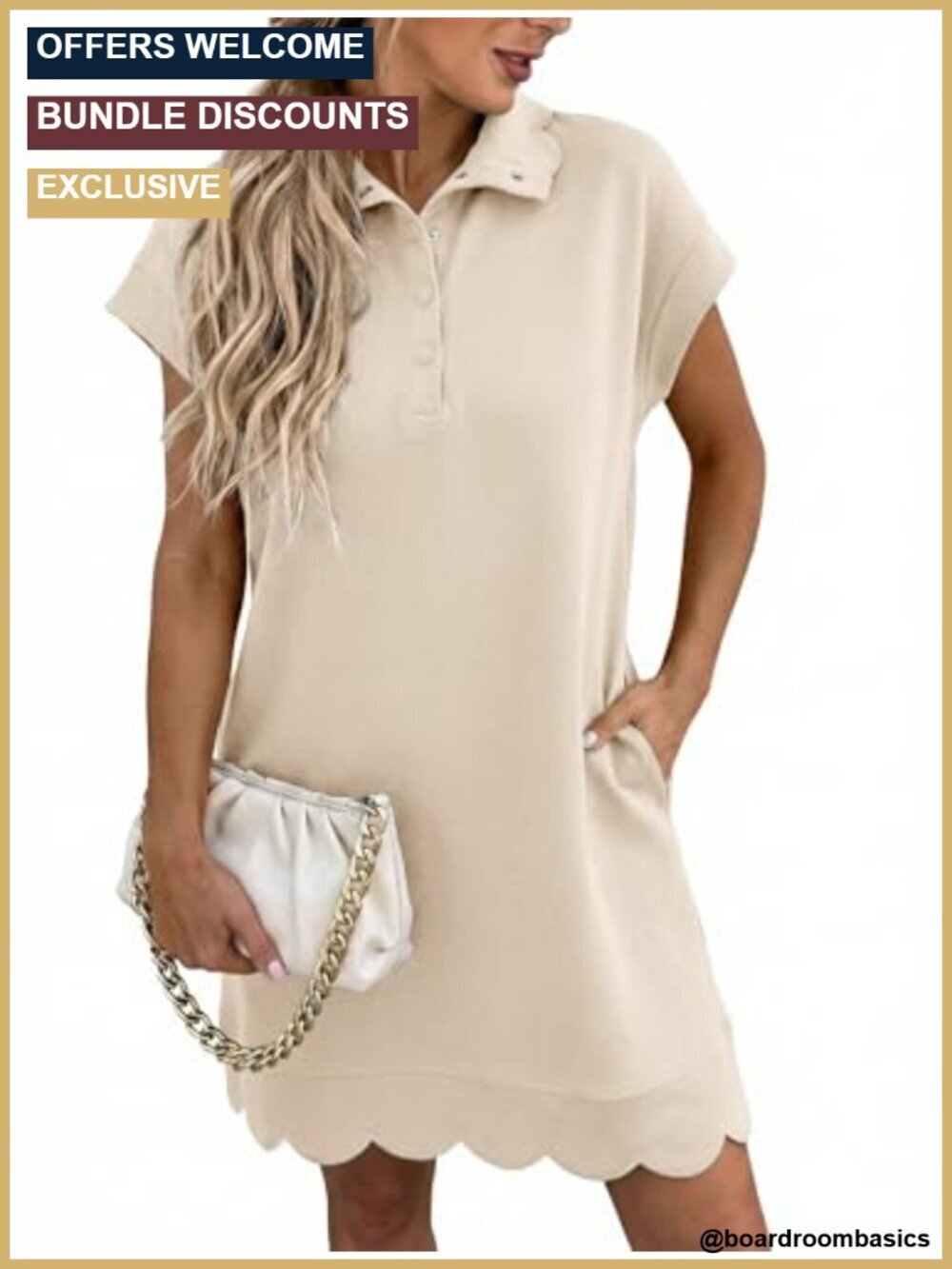Women's Cap Sleeve A-Line Dress with Pockets, 45% Rayon Blend, V-Neck,